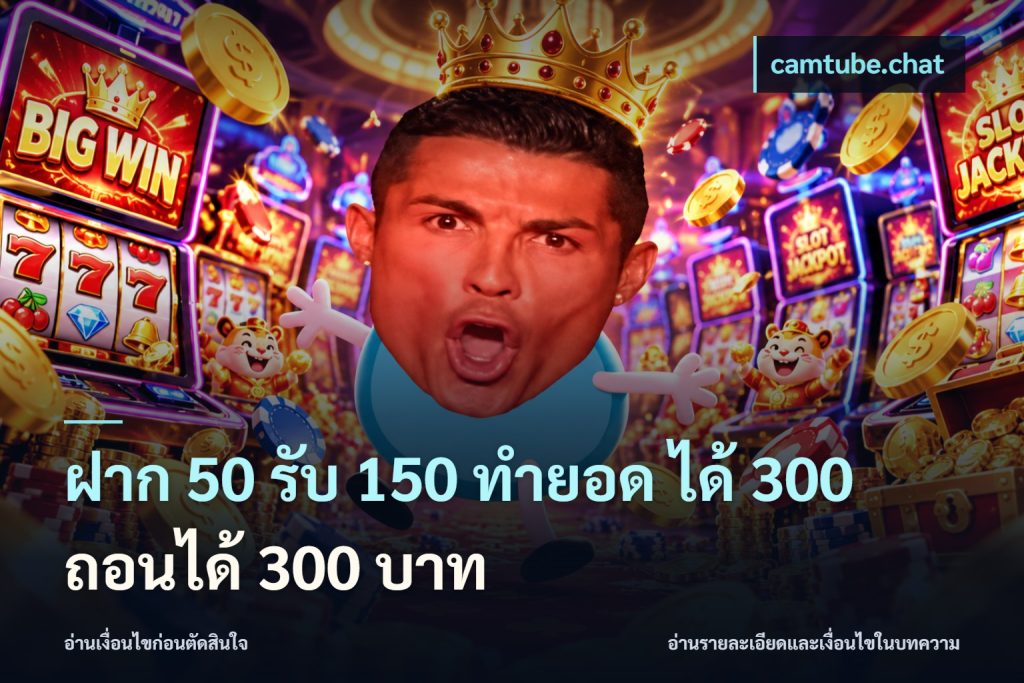 ฝาก 50 รับ 150 ทํายอด ได้ 300 ถอนได้ 300 บาท