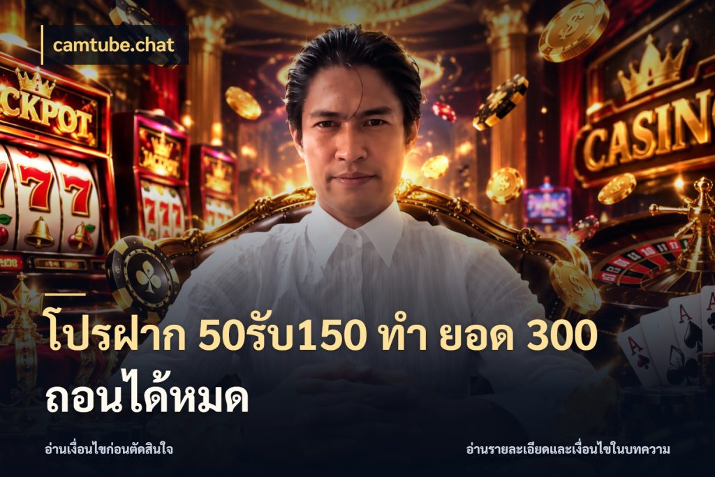 โปรฝาก 50รับ150 ทํา ยอด 300 ถอนได้หมด โปรยอดรับที่สายเกมสนใจ สไตล์ camtube.chat