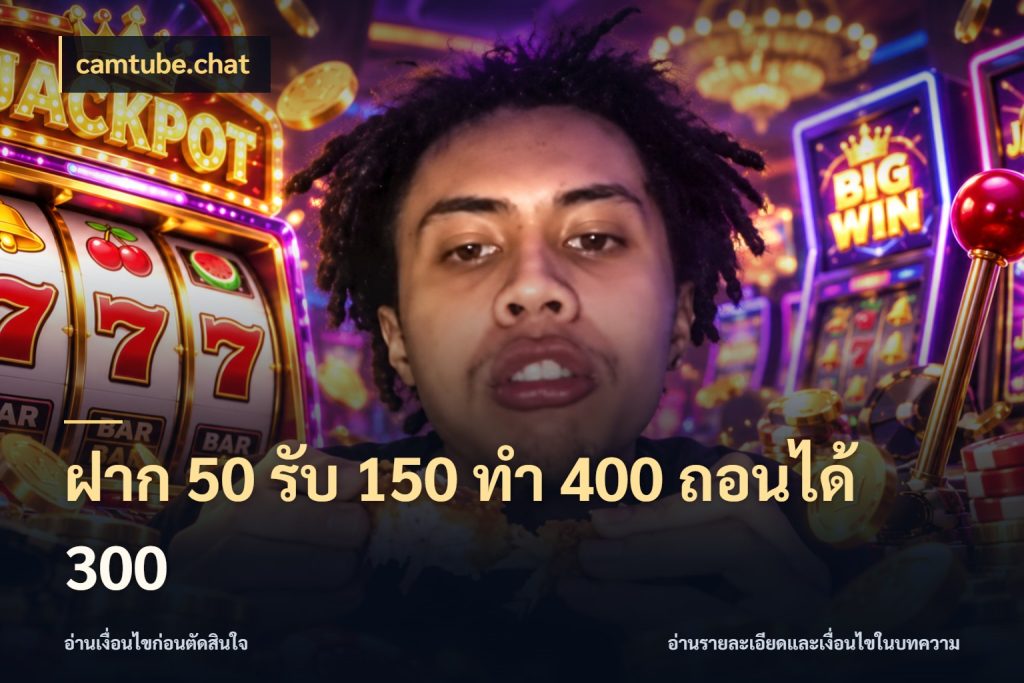 ฝาก 50 รับ 150 ทํา 400 ถอนได้ 300 รูปแบบโบนัสกับสิทธิ์ของสายเกม กับ camtube.chat