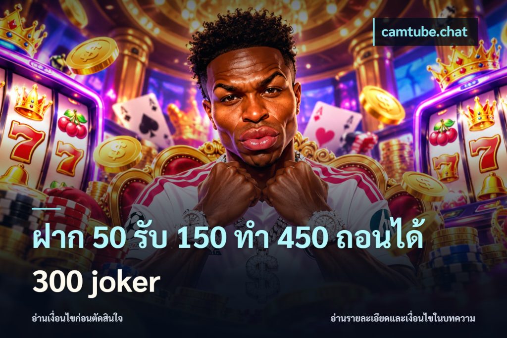 ฝาก 50 รับ 150 ทํา 450 ถอนได้ 300 joker