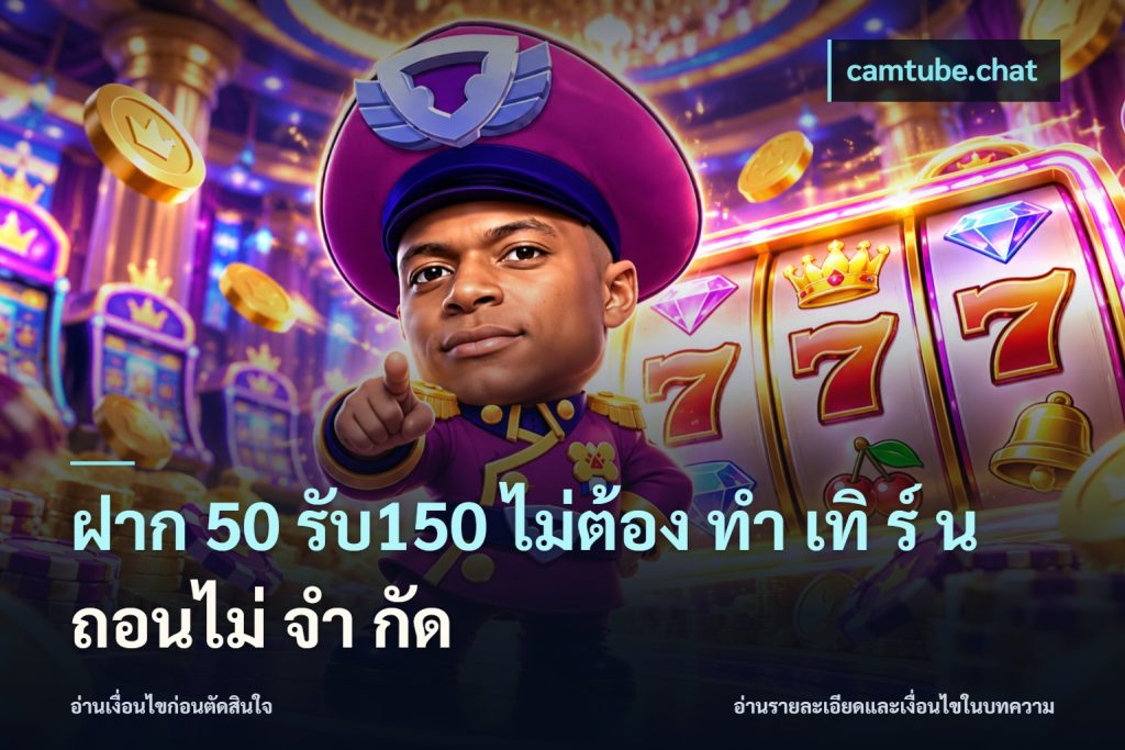 ฝาก 50 รับ150 ไม่ต้อง ทํา เทิ ร์ น ถอนไม่ จํา กัด
