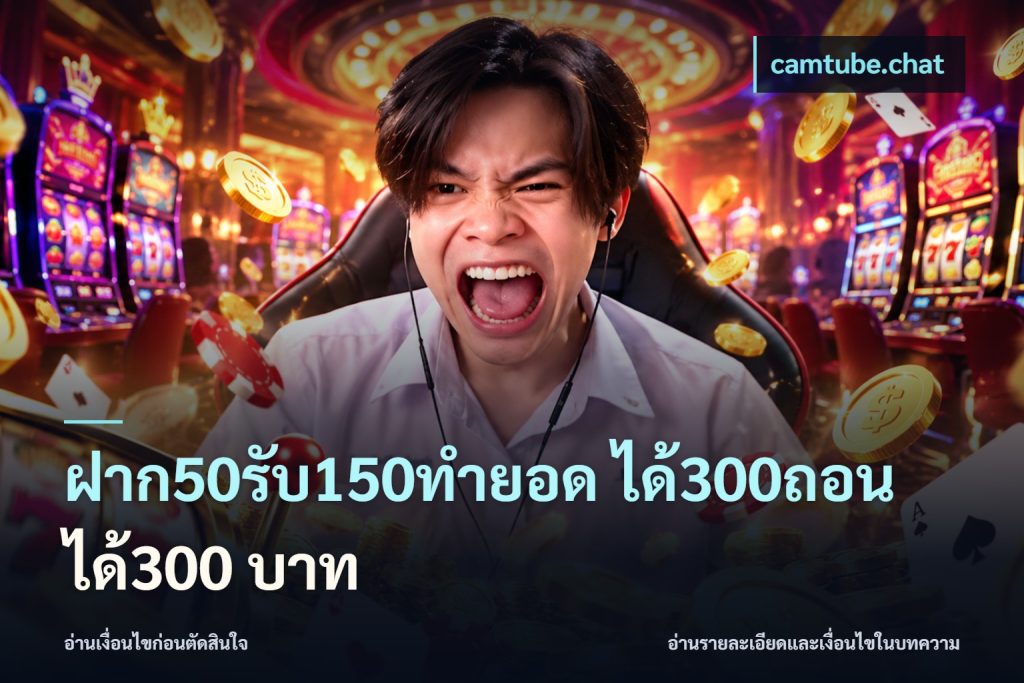 ฝาก50รับ150ทํายอด ได้300ถอนได้300 บาท