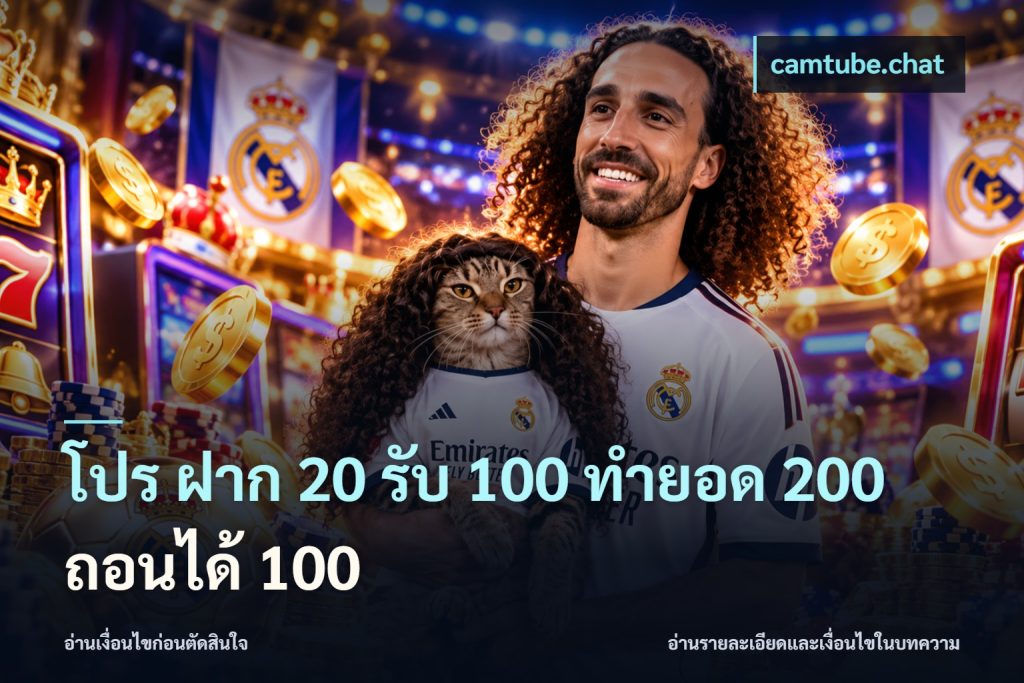 โปร ฝาก 20 รับ 100 ทำยอด 200 ถอนได้ 100