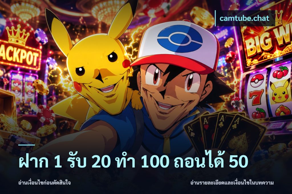 ฝาก 1 รับ 20 ทำ 100 ถอนได้ 50