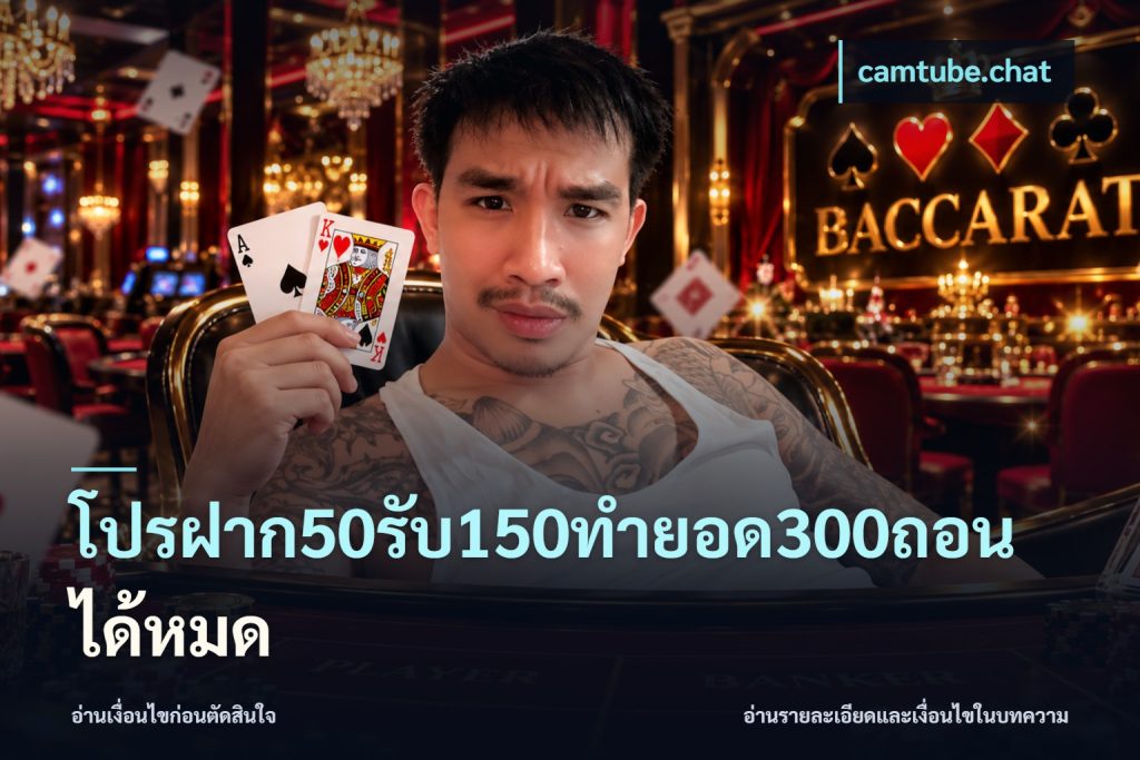 โปรฝาก50รับ150ทํายอด300ถอนได้หมด