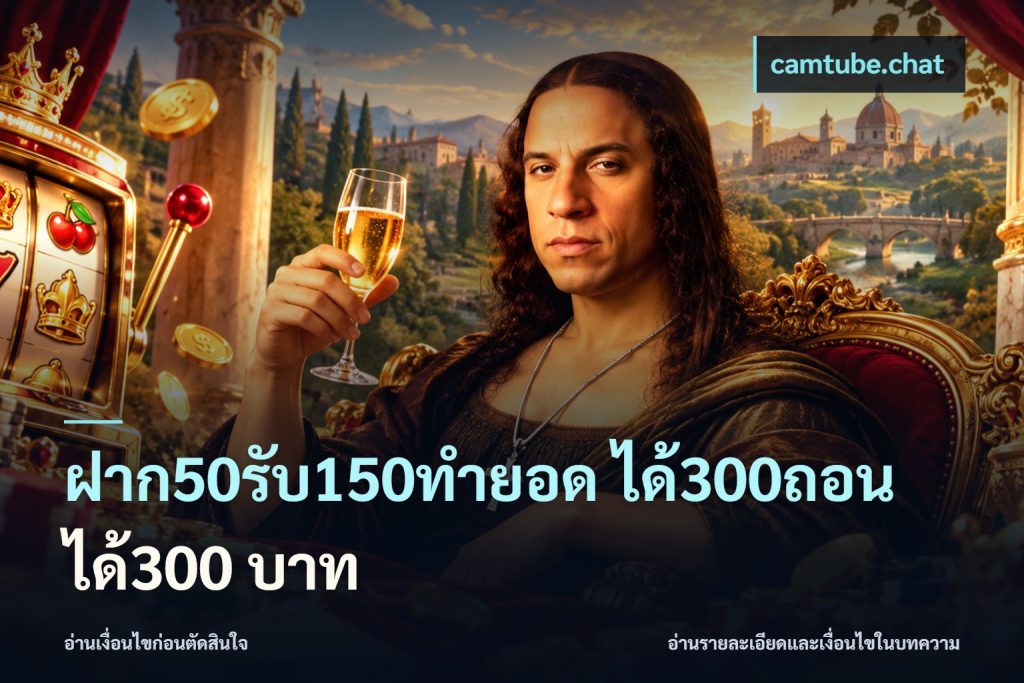 ฝาก50รับ150ทำยอด ได้300ถอนได้300 บาท