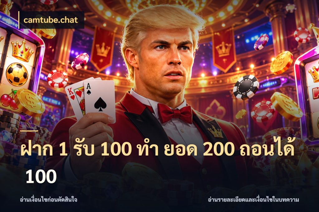 ฝาก 1 รับ 100 ทํา ยอด 200 ถอนได้ 100 รูปแบบโบนัสกับสิทธิ์ของสายเกม สไตล์ camtube.chat