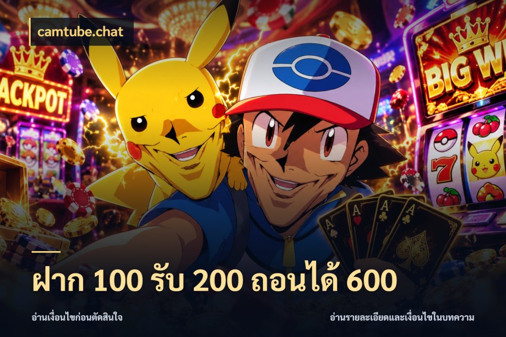 ฝาก 100 รับ 200 ถอนได้ 600 รูปแบบโบนัสกับสิทธิ์ของสายเกม กับ camtube.chat