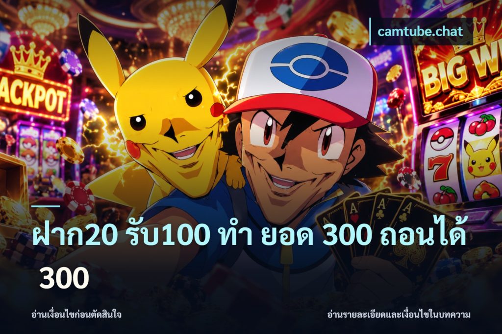 ฝาก20 รับ100 ทํา ยอด 300 ถอนได้ 300
